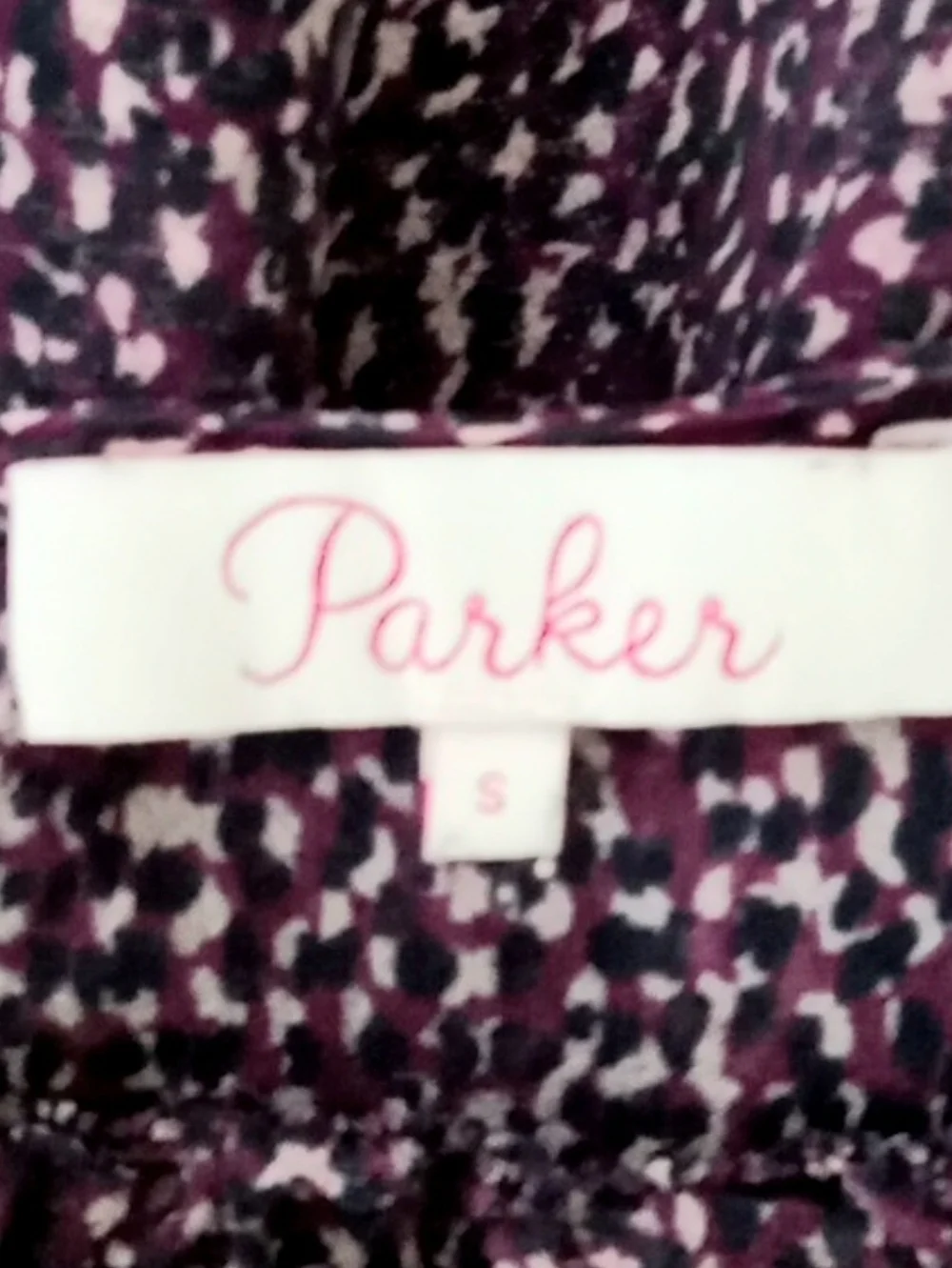 Parker Ruffle Silk Mini Dress in Funfetti Purple Size Small